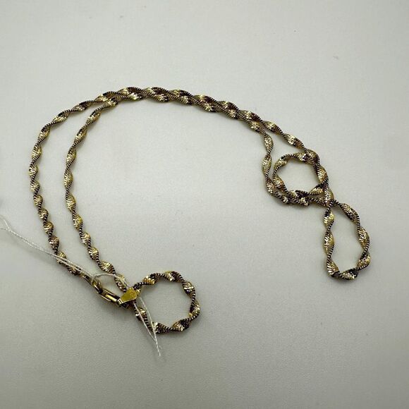 19” gold vermeil over sterling silver twist chain stamped Italy 925 - Picture 1 of 11